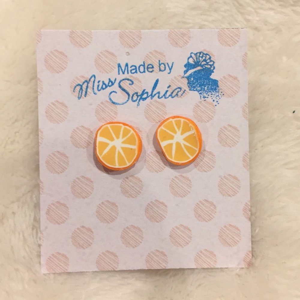 Orange Slice Stud Earrings